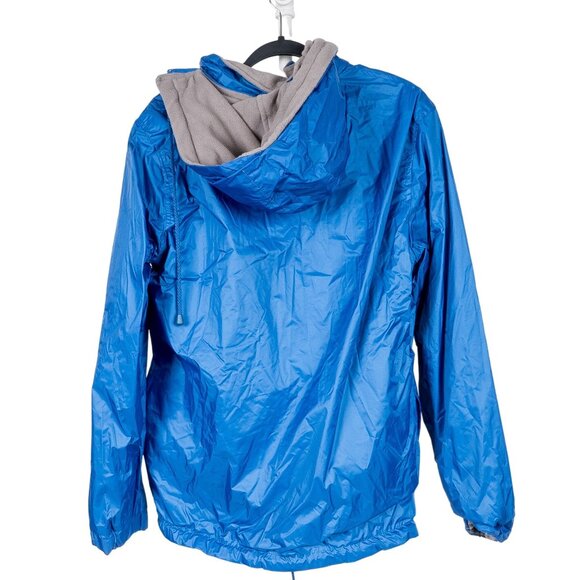 Gioberti Reversible Rain Fleece Jacket M Mens Detachable Hood Zipper Blue Gray - Picture 9 of 9